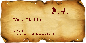 Mács Attila névjegykártya
