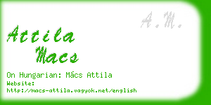 attila macs business card